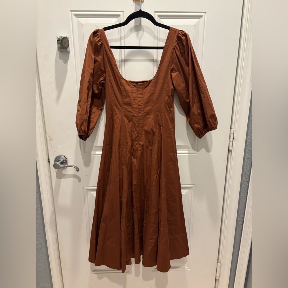 STAUD Women's Swells Squareneck A Line Dress - Picture 3 of 4
